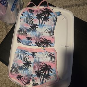 Tropical Palm Tree Tank and Shorts Set
